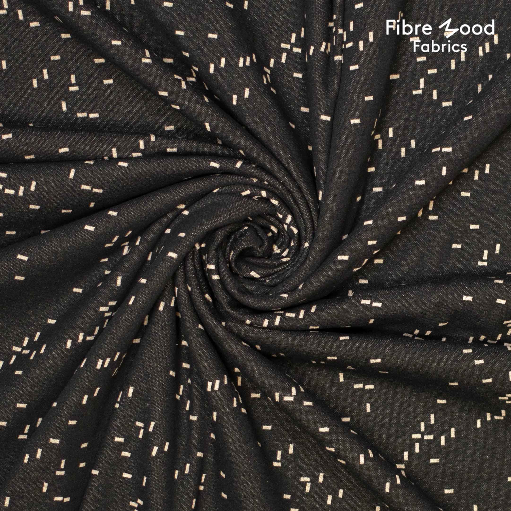 Jacquard zwart met blokjes - Fibre Mood