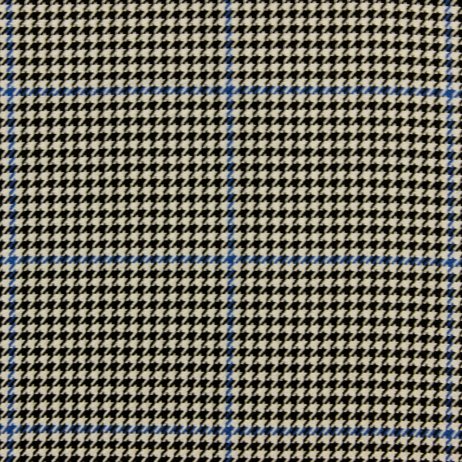 Pied-de-poule zwart met blauwe ruiten