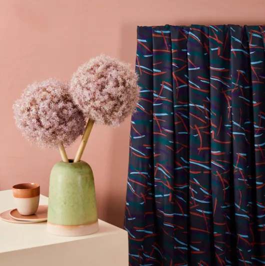 Viscose twill nacht abstracte strepen - Atelier Brunette