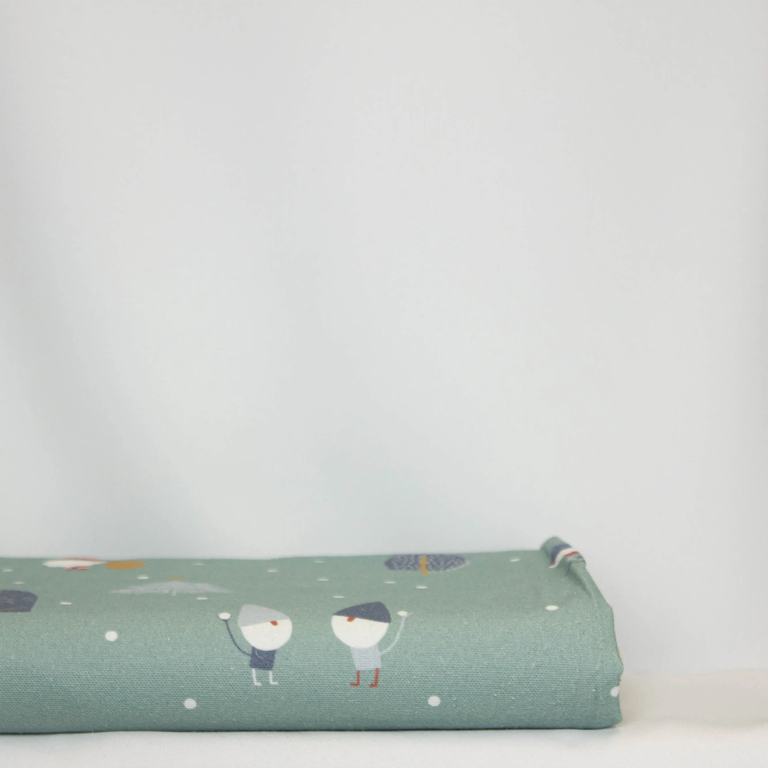 Canvas groen met sneeuwfiguren - Katia Fabrics