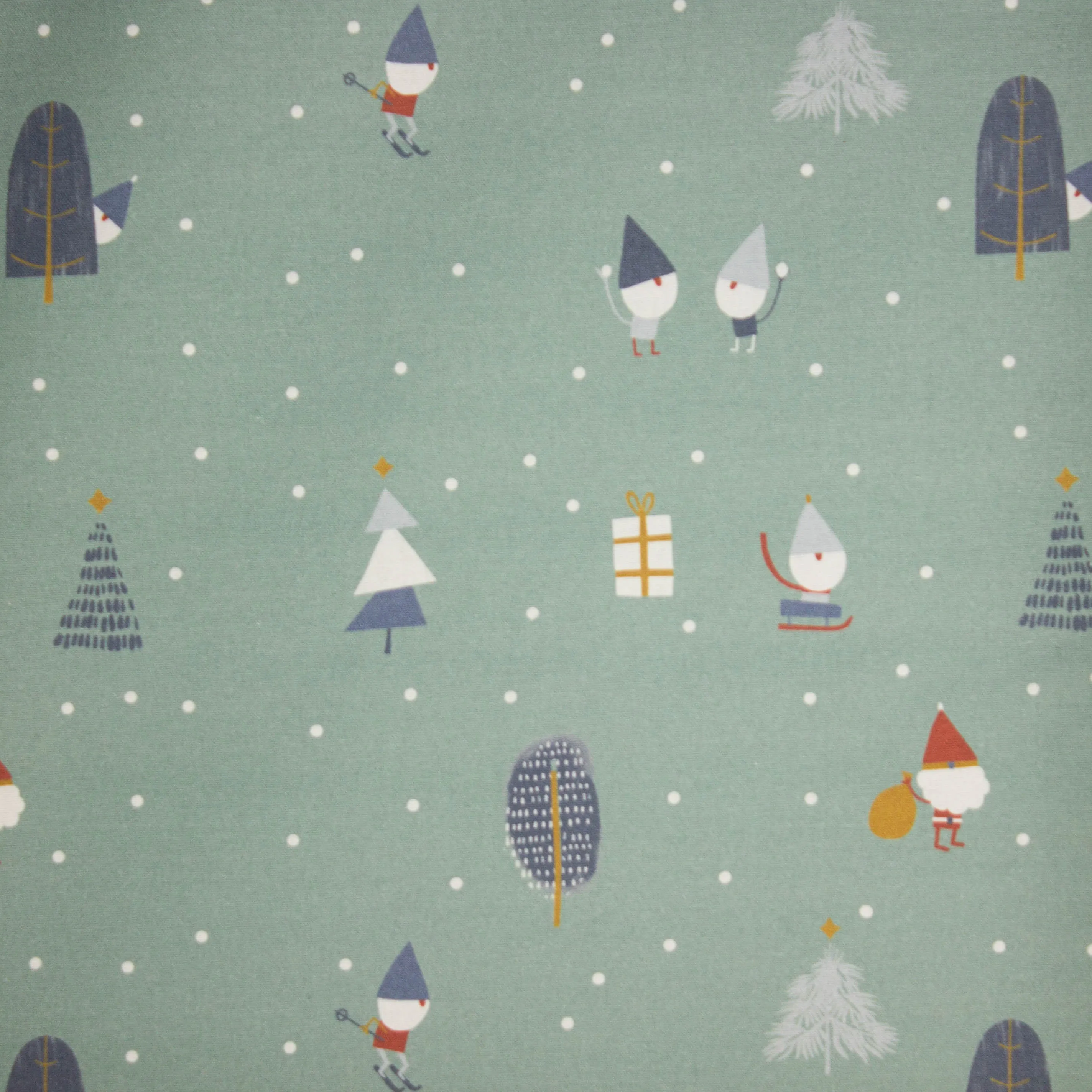 Canvas groen met sneeuwfiguren - Katia Fabrics