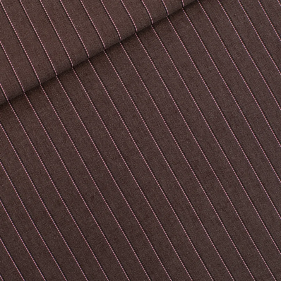 Linnen/viscose bruin met lijnen 'Lines' - See you at six