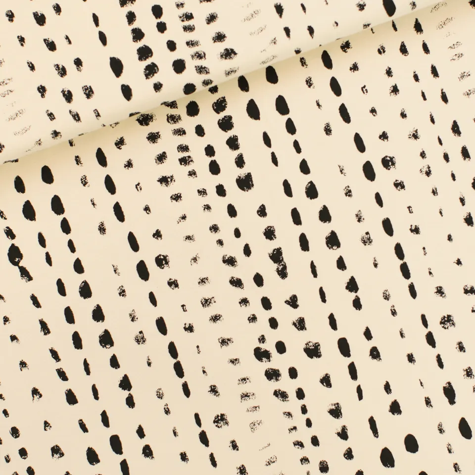 French terry beige 'Fingerprints' - See you at six