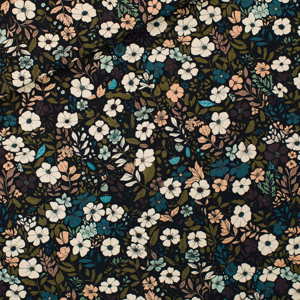 French terry bloemen 'Flower Harvest' - See you at six