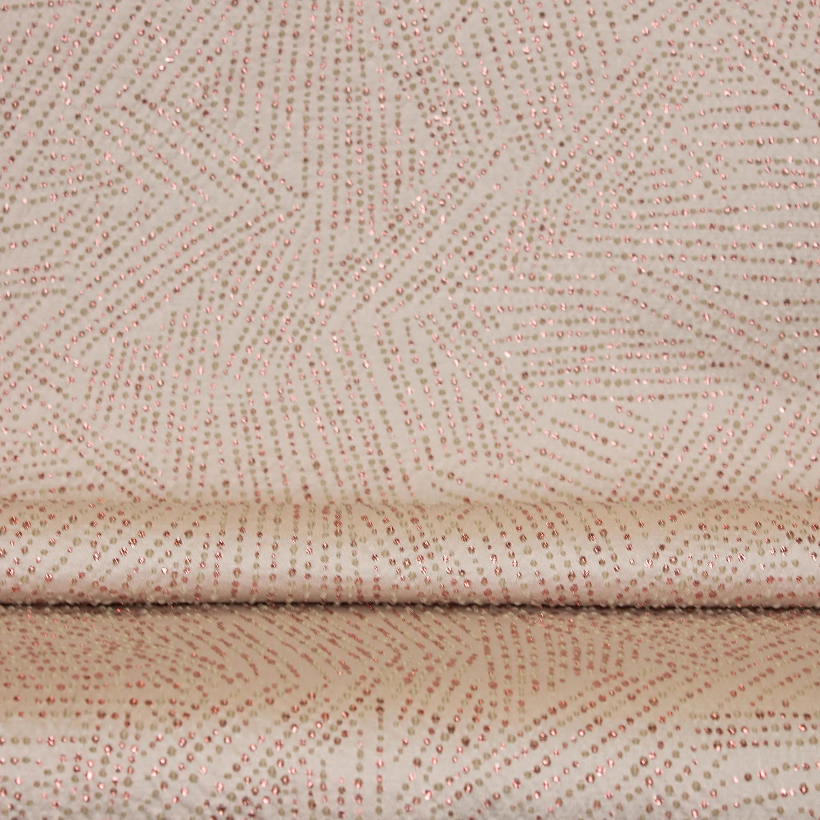 Roze jacquard met glinsterend bolletjespatroon - Lorré