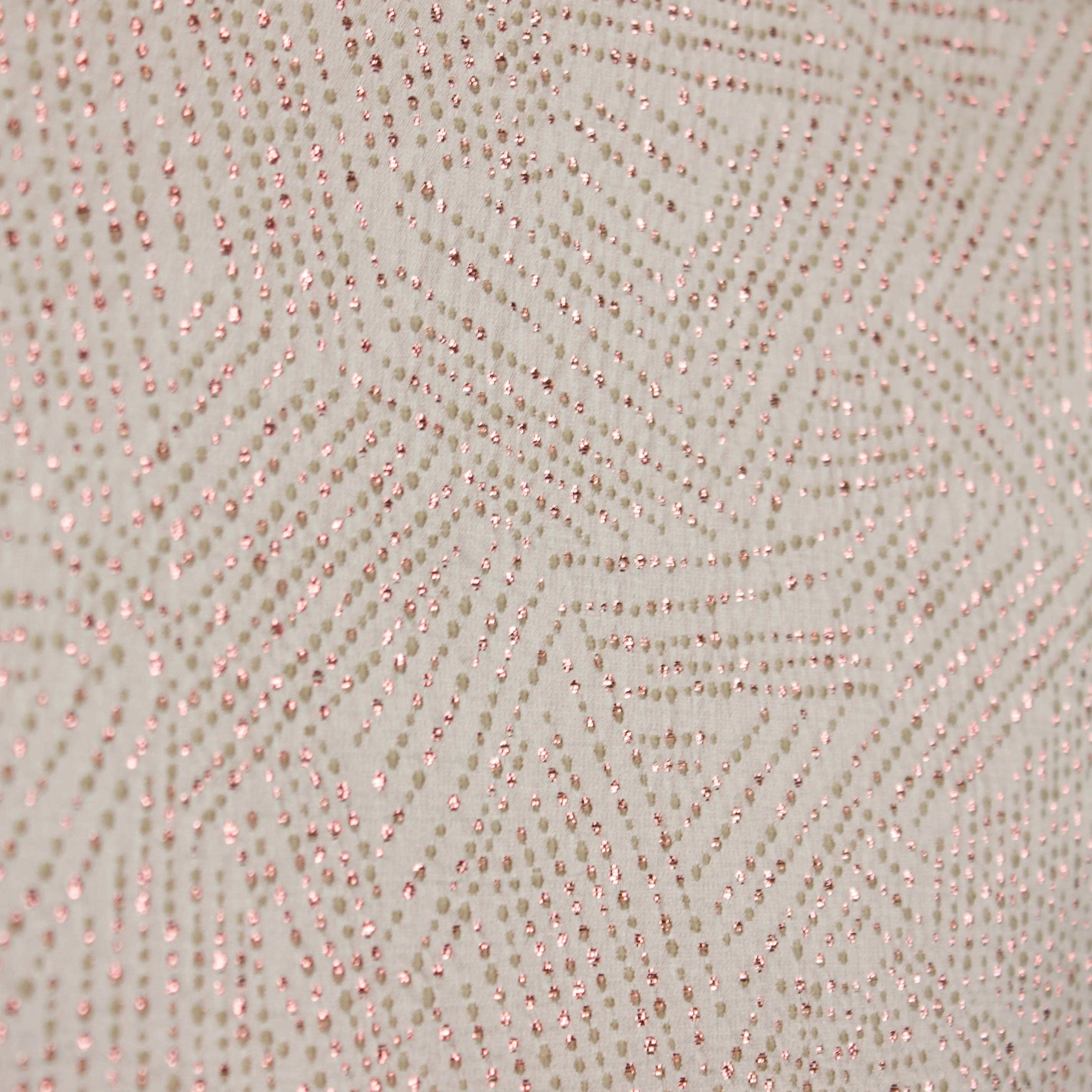 Roze jacquard met glinsterend bolletjespatroon - Lorré