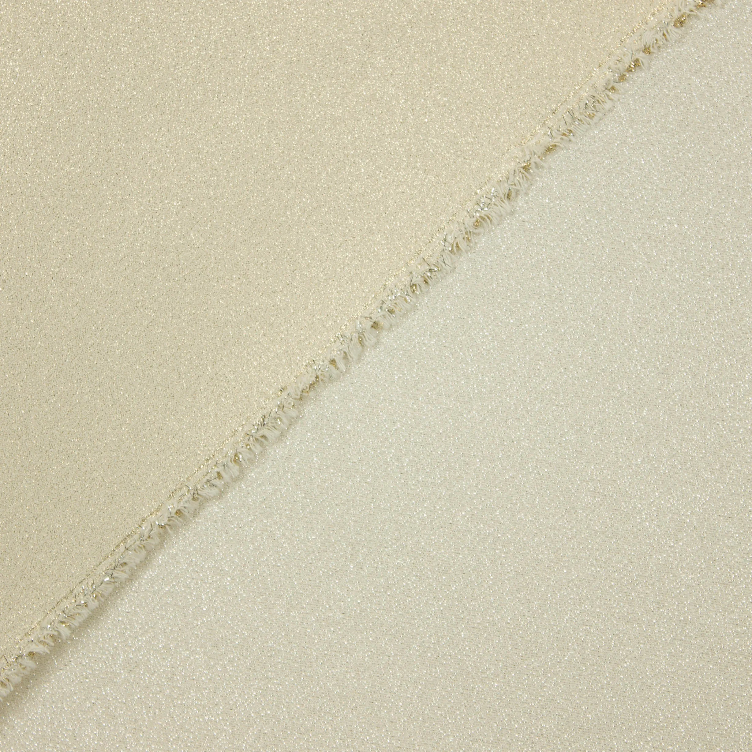Double face jacquard gebroken wit / nude met glitter - Lorré
