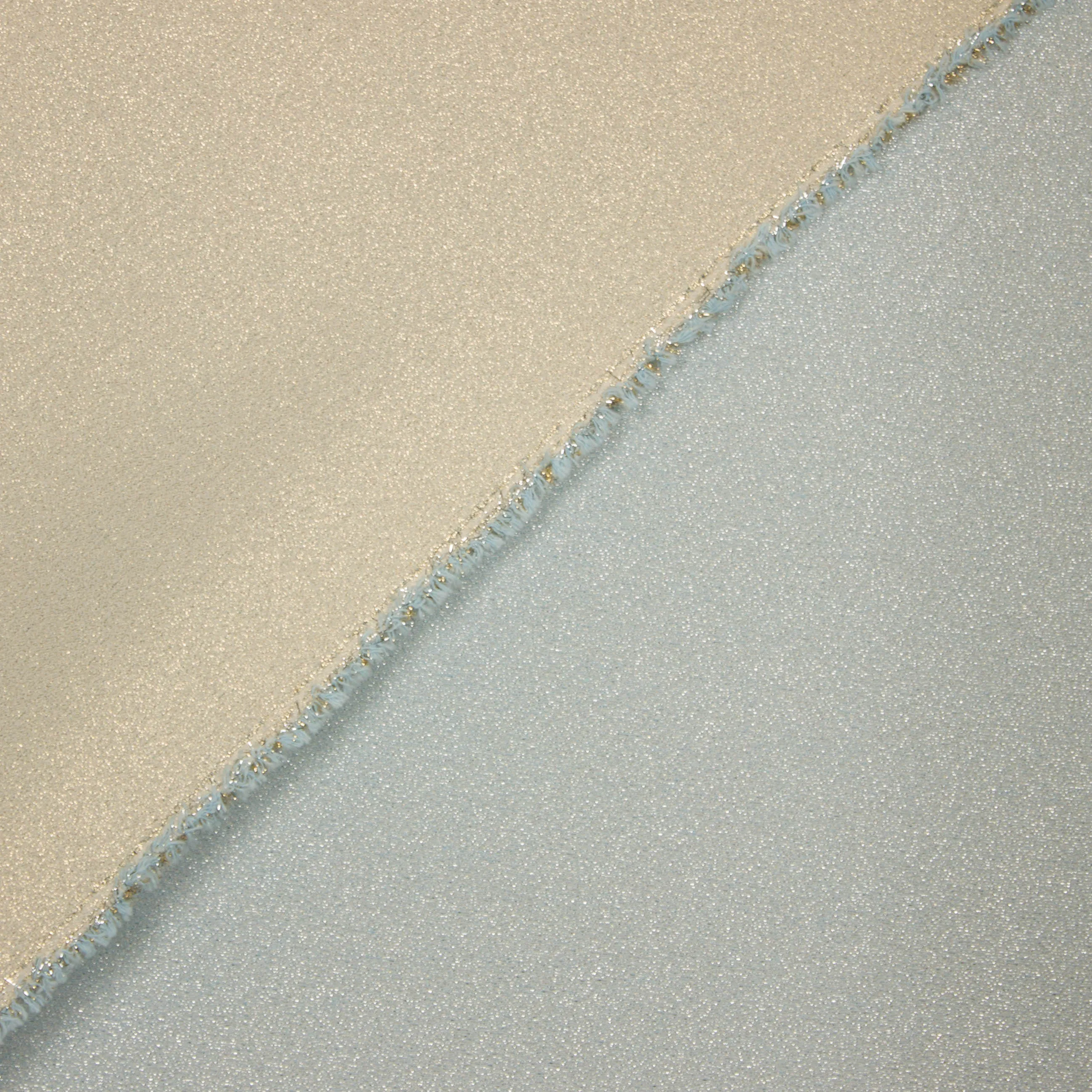 Double face jacquard blauw / nude met glitter - Lorré