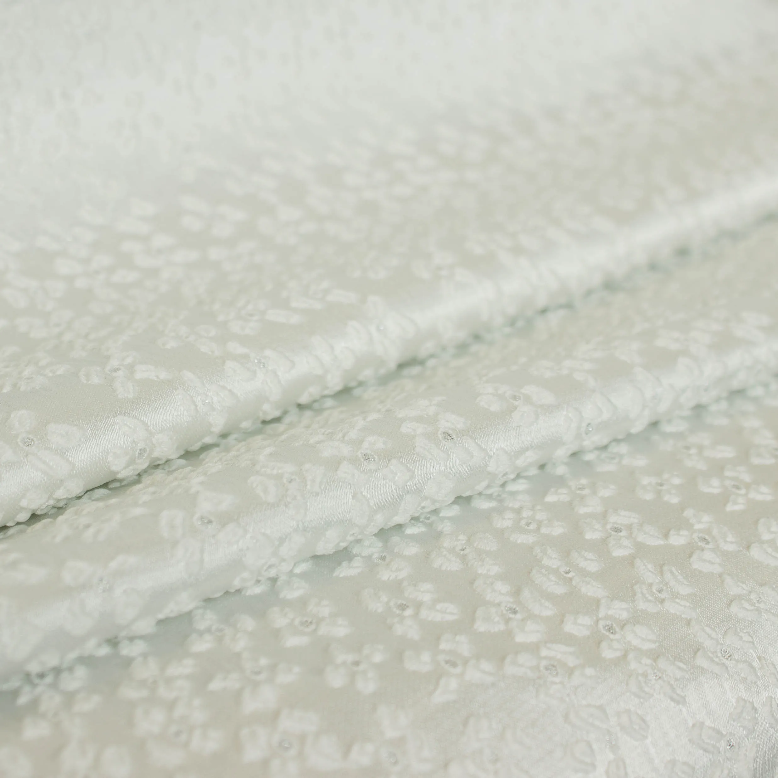 Witte jacquard met bloemetjes en zilveren glitter - Lorré
