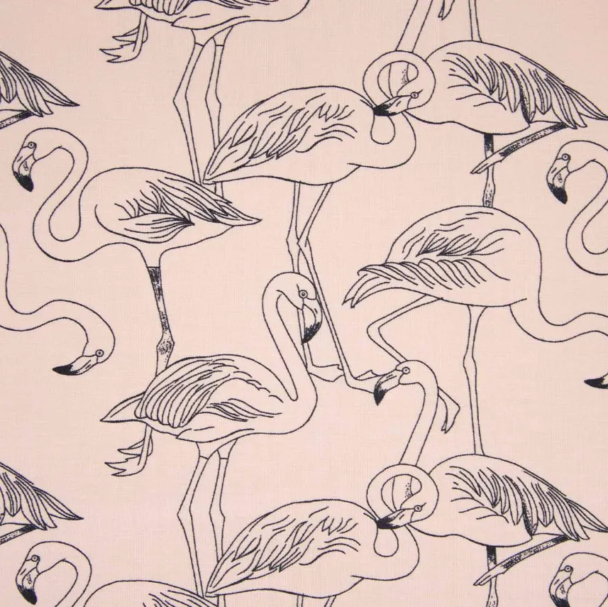 Tricot licht koraal met flamingo's - Katia Fabrics