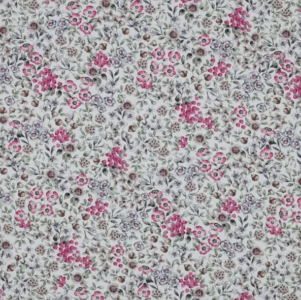 Fijne katoenen poplin besjes en bloemen - Poppy