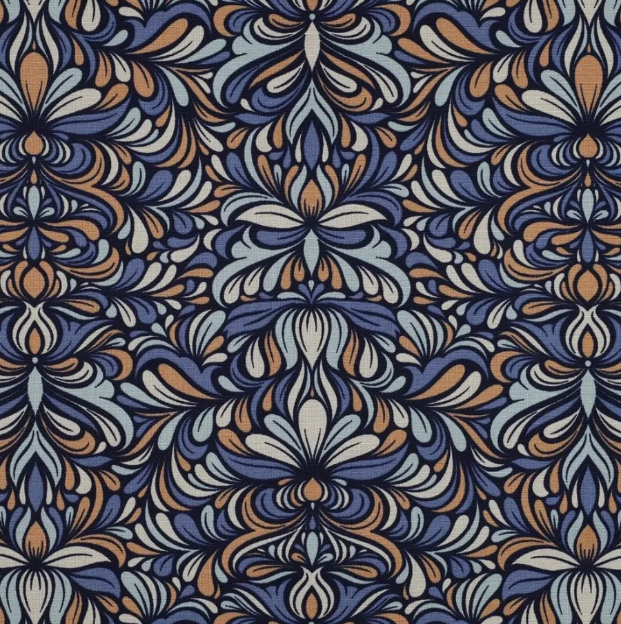 Canvas indigo boho patroon - Poppy