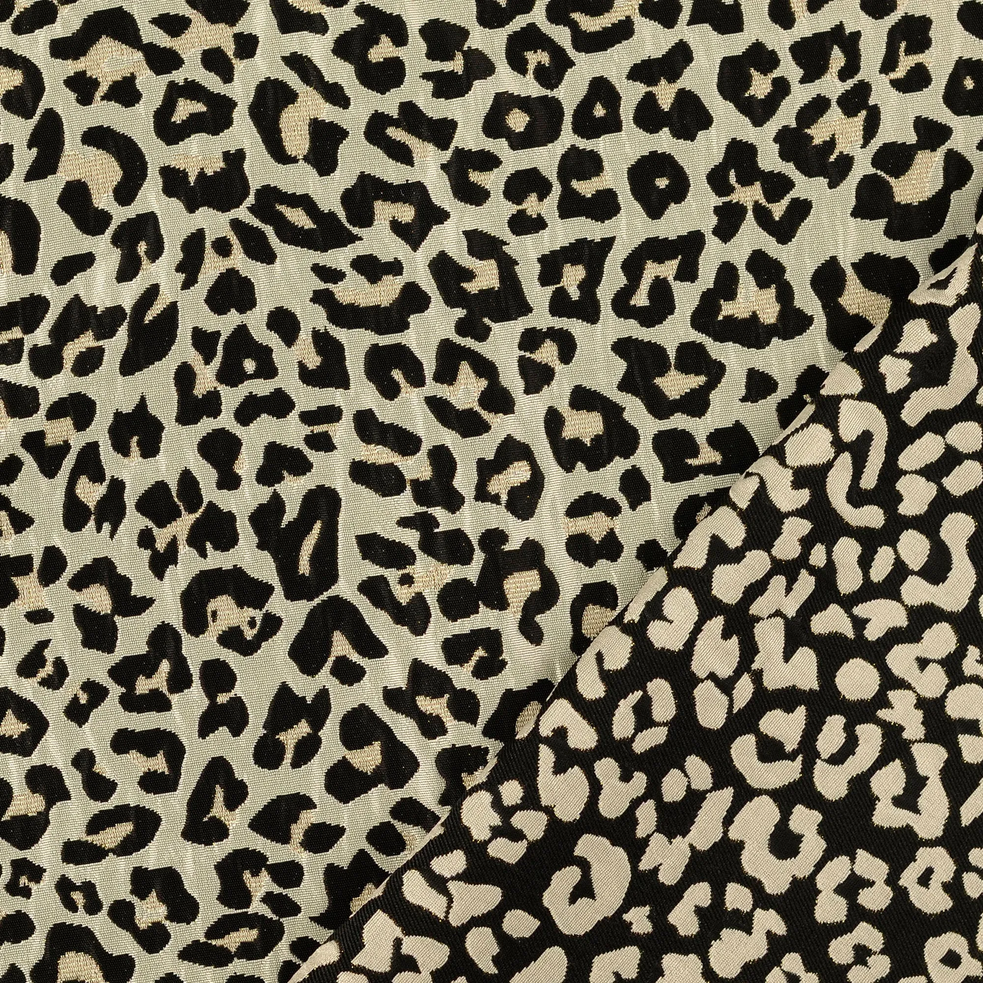 Lurex jacquard met luipaardprint