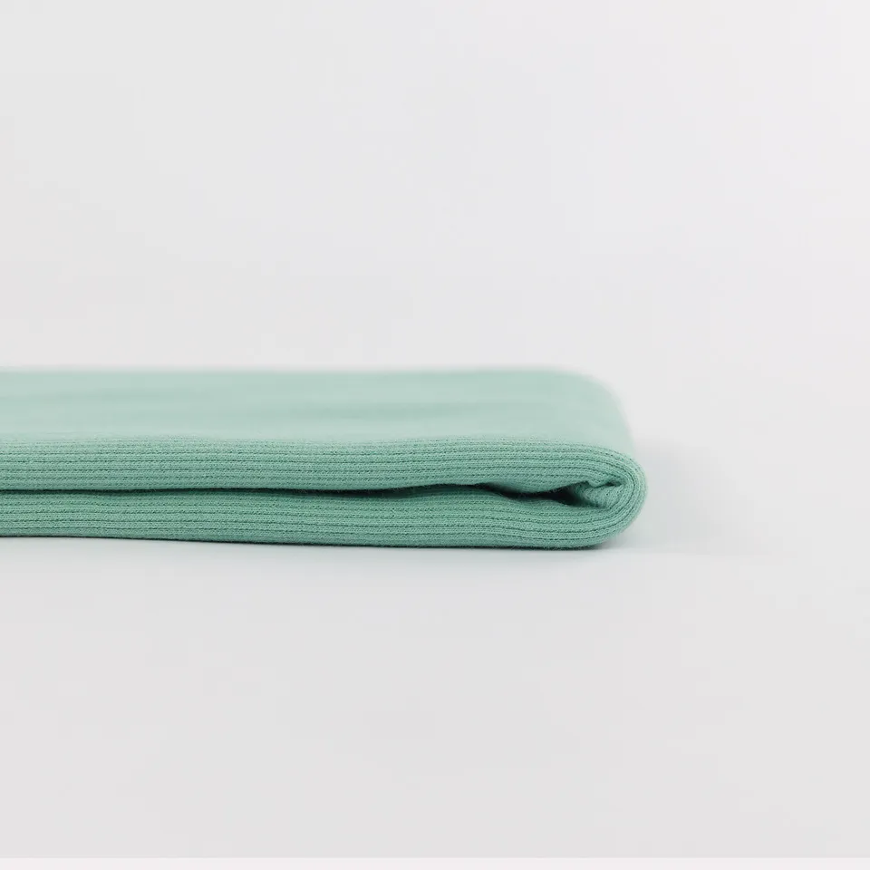 Boordstof rib muntgroen 'Granite Green' - See you at six