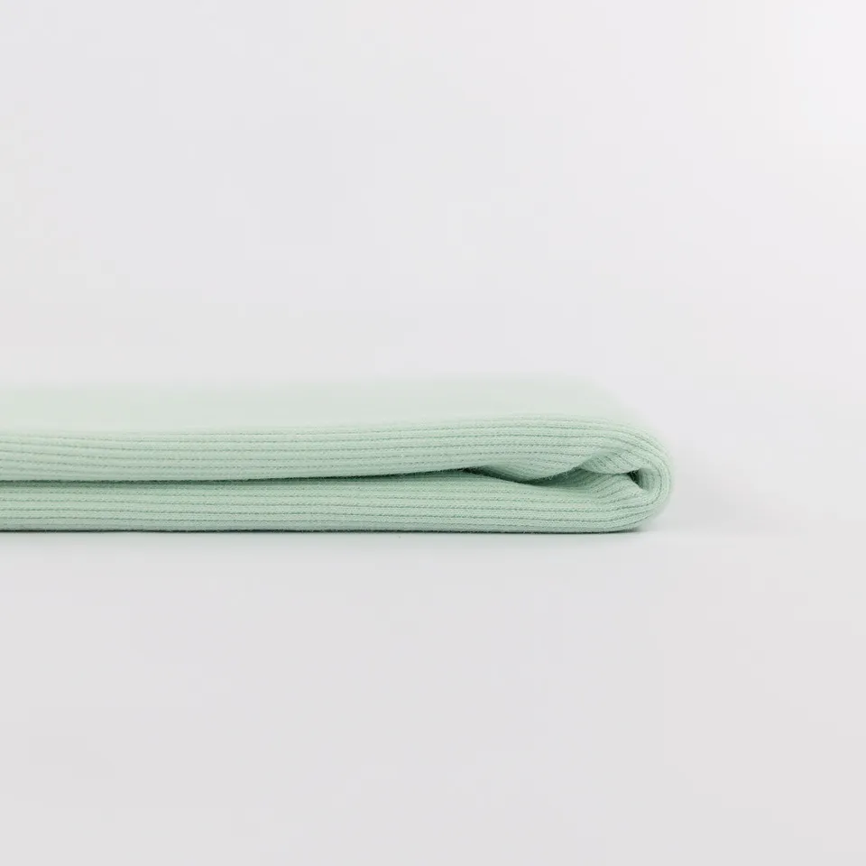 Boordstof rib licht muntgroen 'Light Green Glass' - See you at six