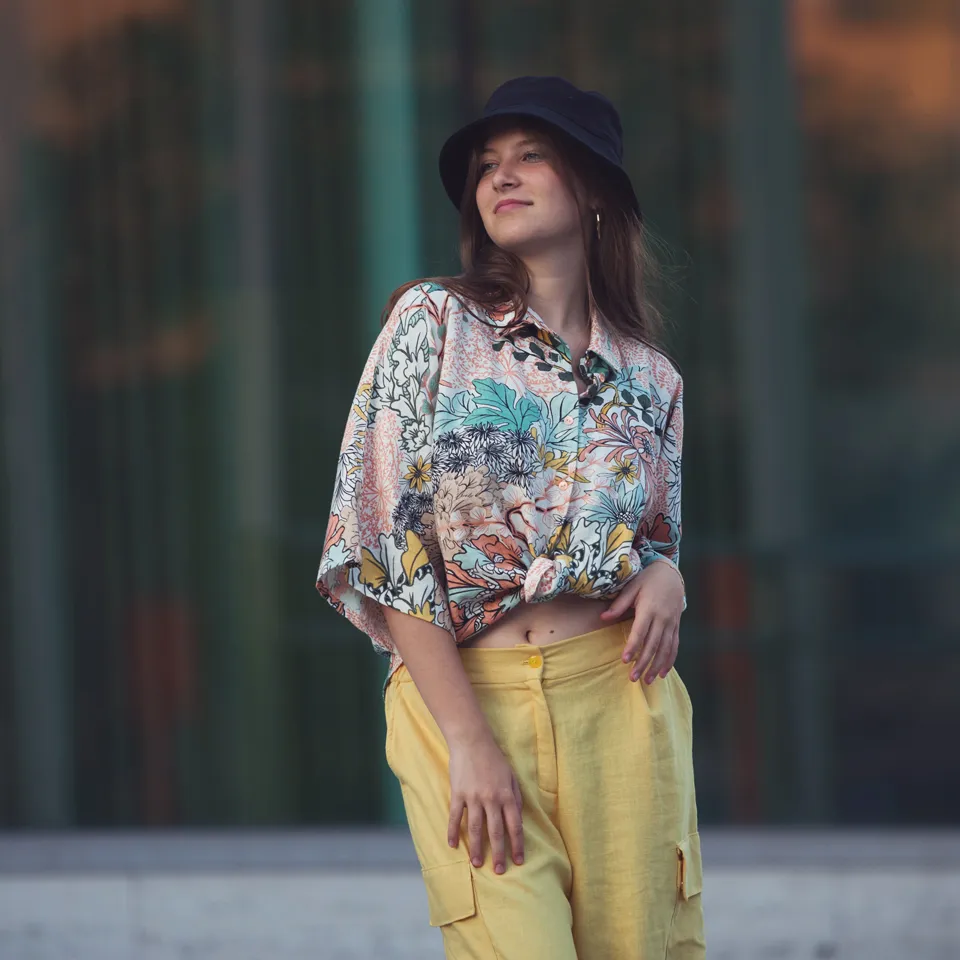 Linnen viscose 'Misted Yellow' - See you at six