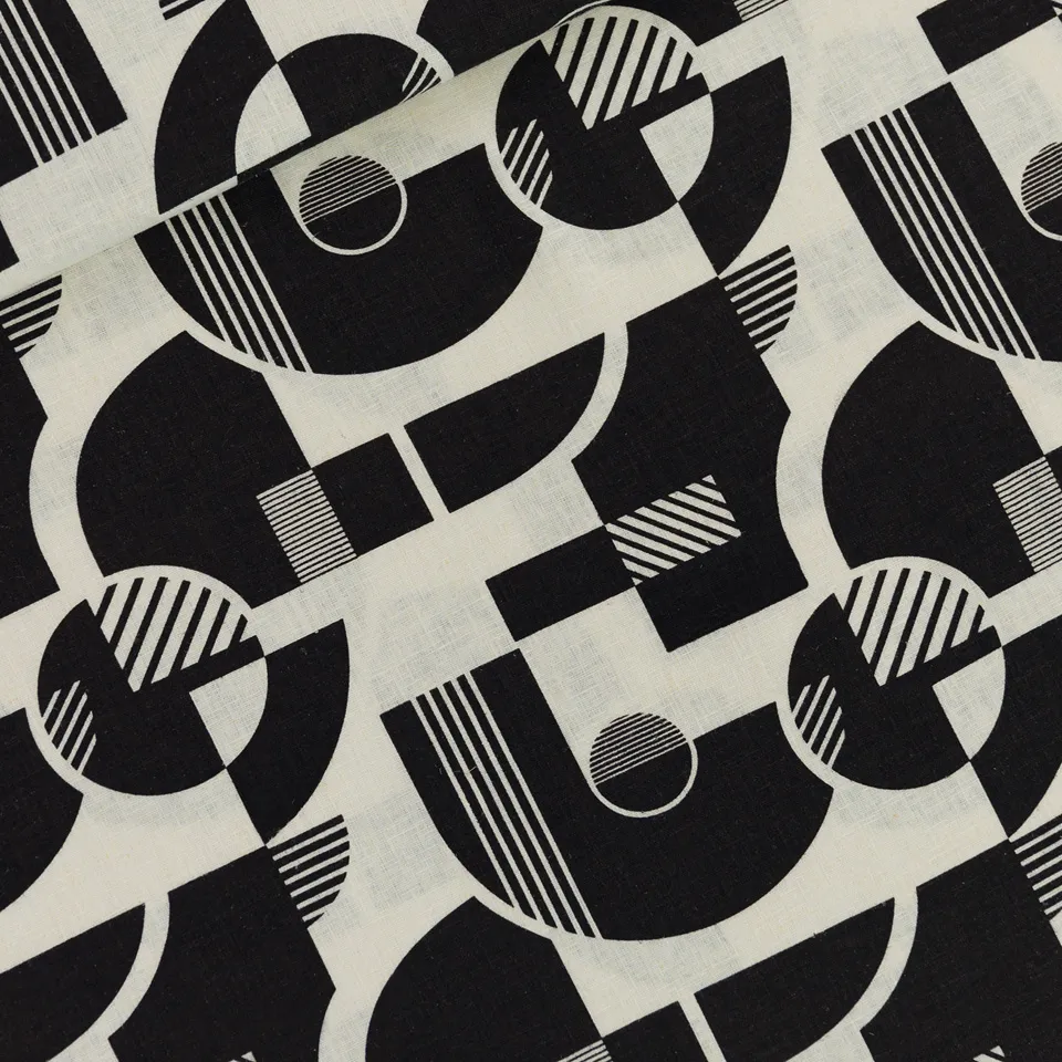 Linnen viscose 'Bauhaus Tonight' - See you at six