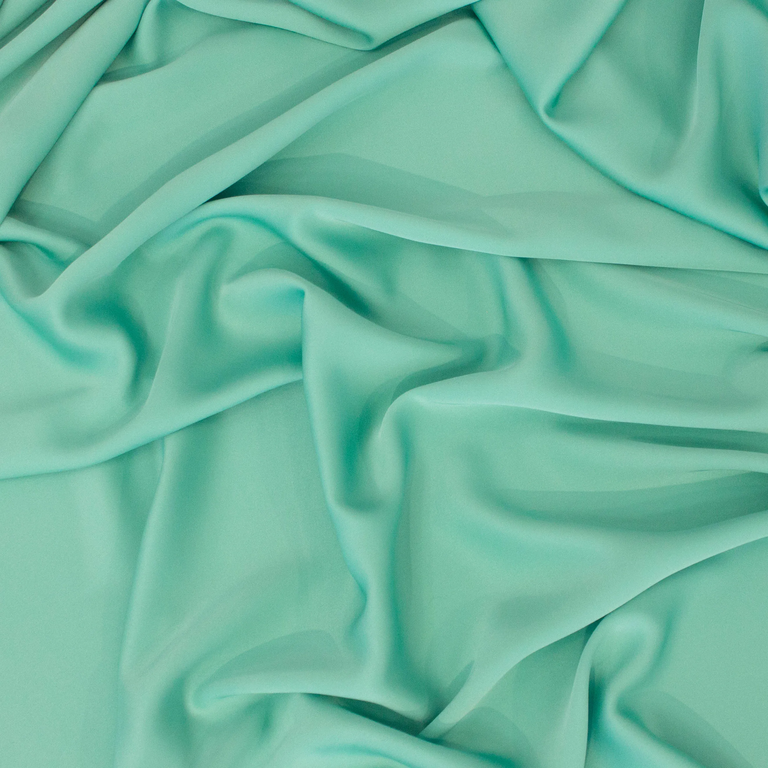 Fijne polyester dubbelzijdige satijn aqua - Lorré