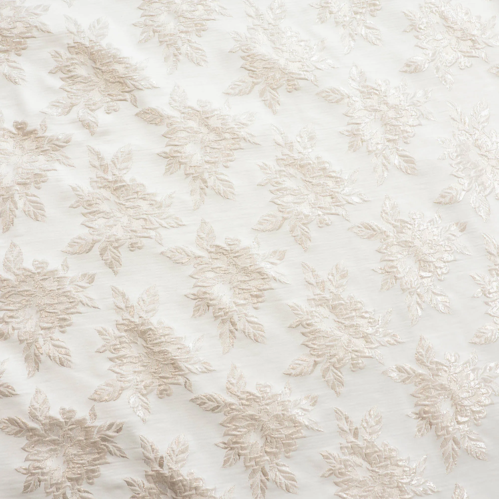 Jacquard ecru met glanzende bloemen - Lorré