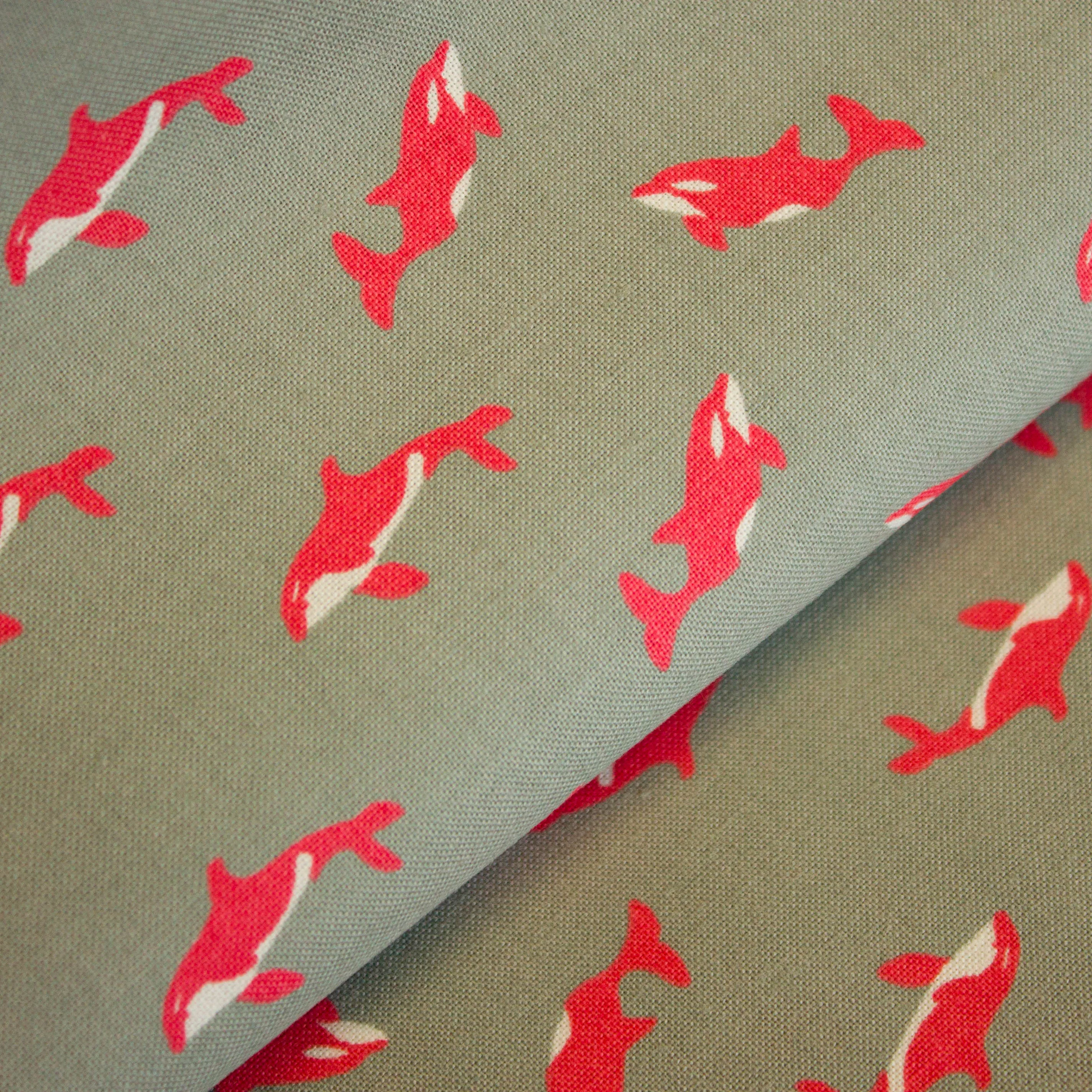 Katoen grijs met roze dolfijnen - Little Darling