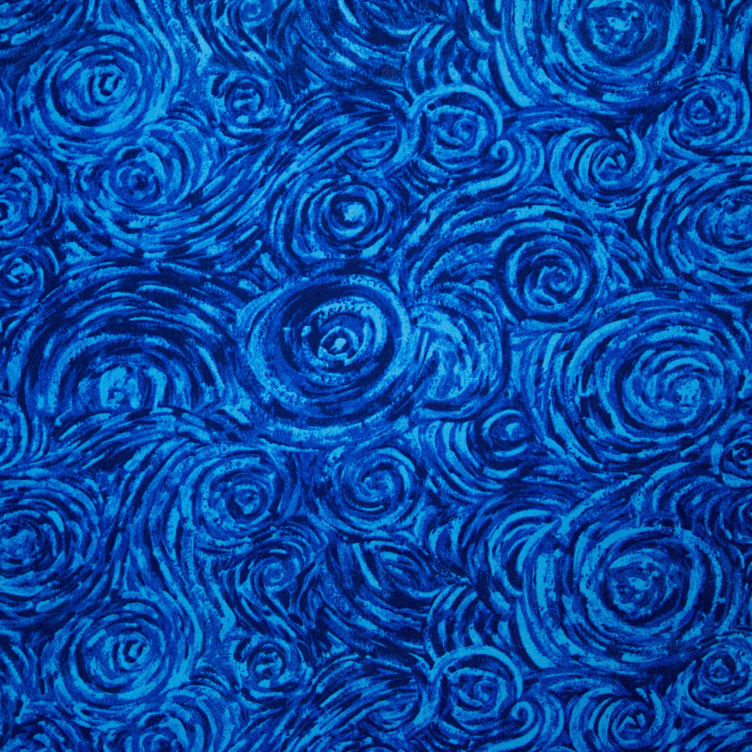 Katoen blauw met Vincent van Gogh motief