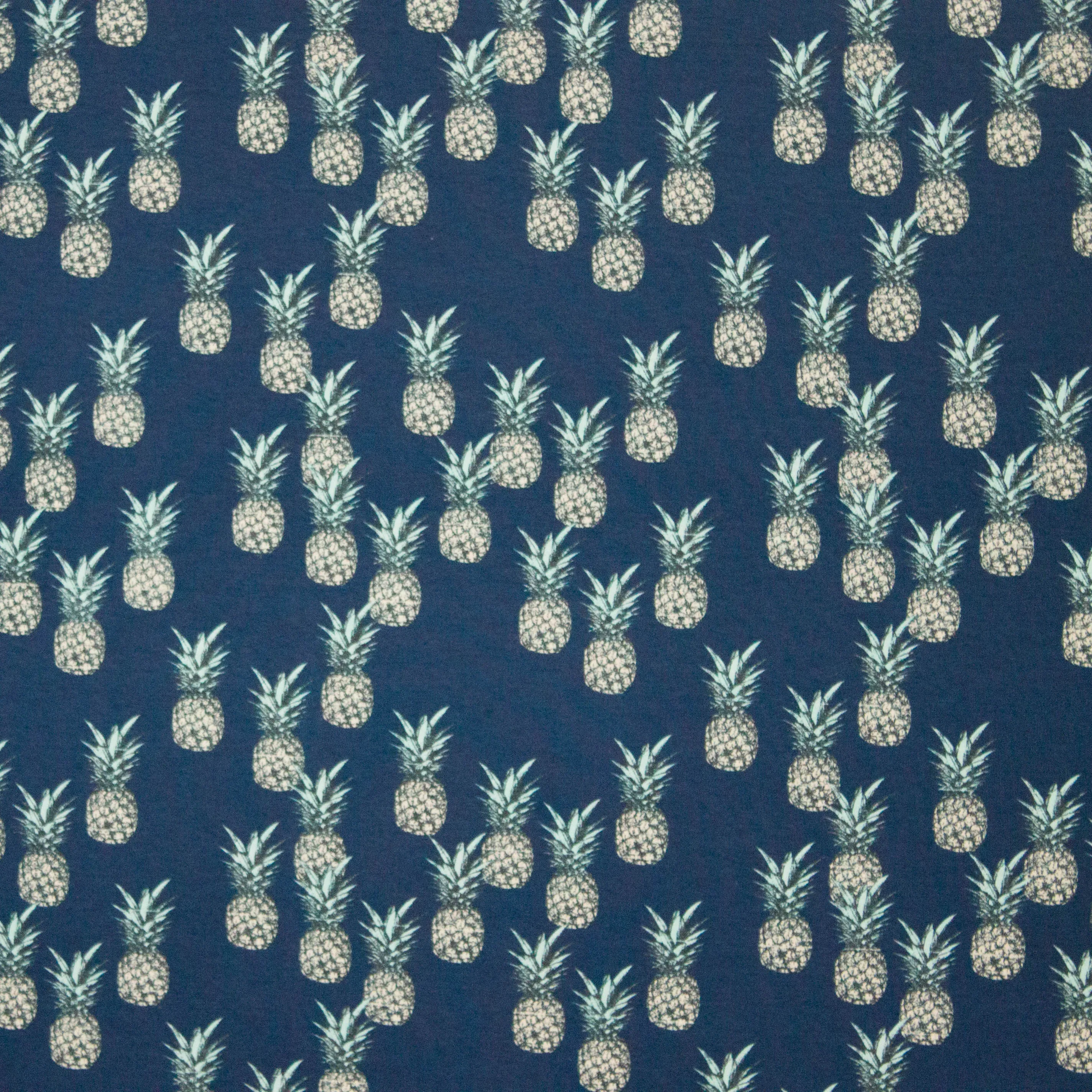 Tricot blauw ananas motief