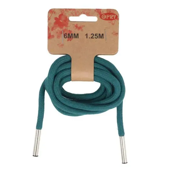 Hoodiekoord turquoise met afgewerkte uiteinden - Opry