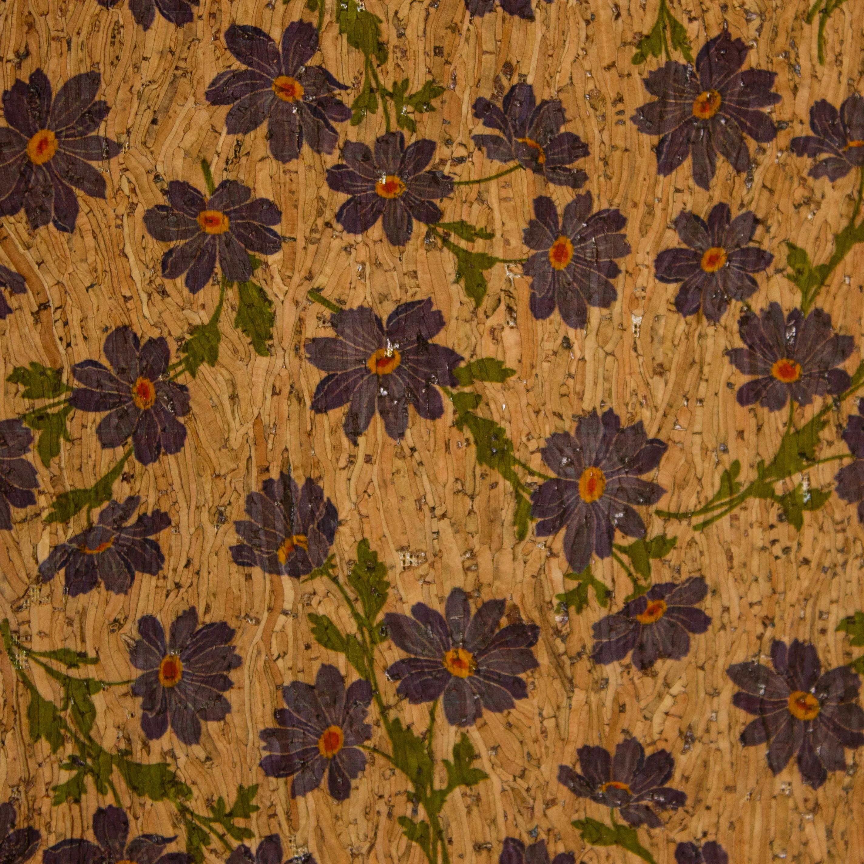 Kurk met paarse bloemen - Katia Fabrics