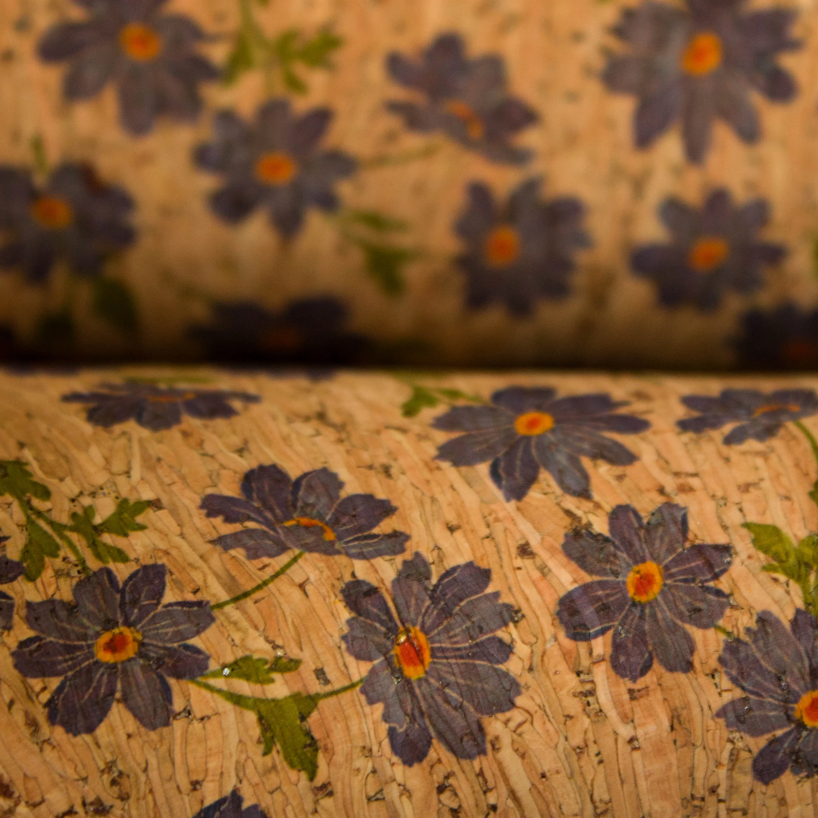 Kurk met paarse bloemen - Katia Fabrics