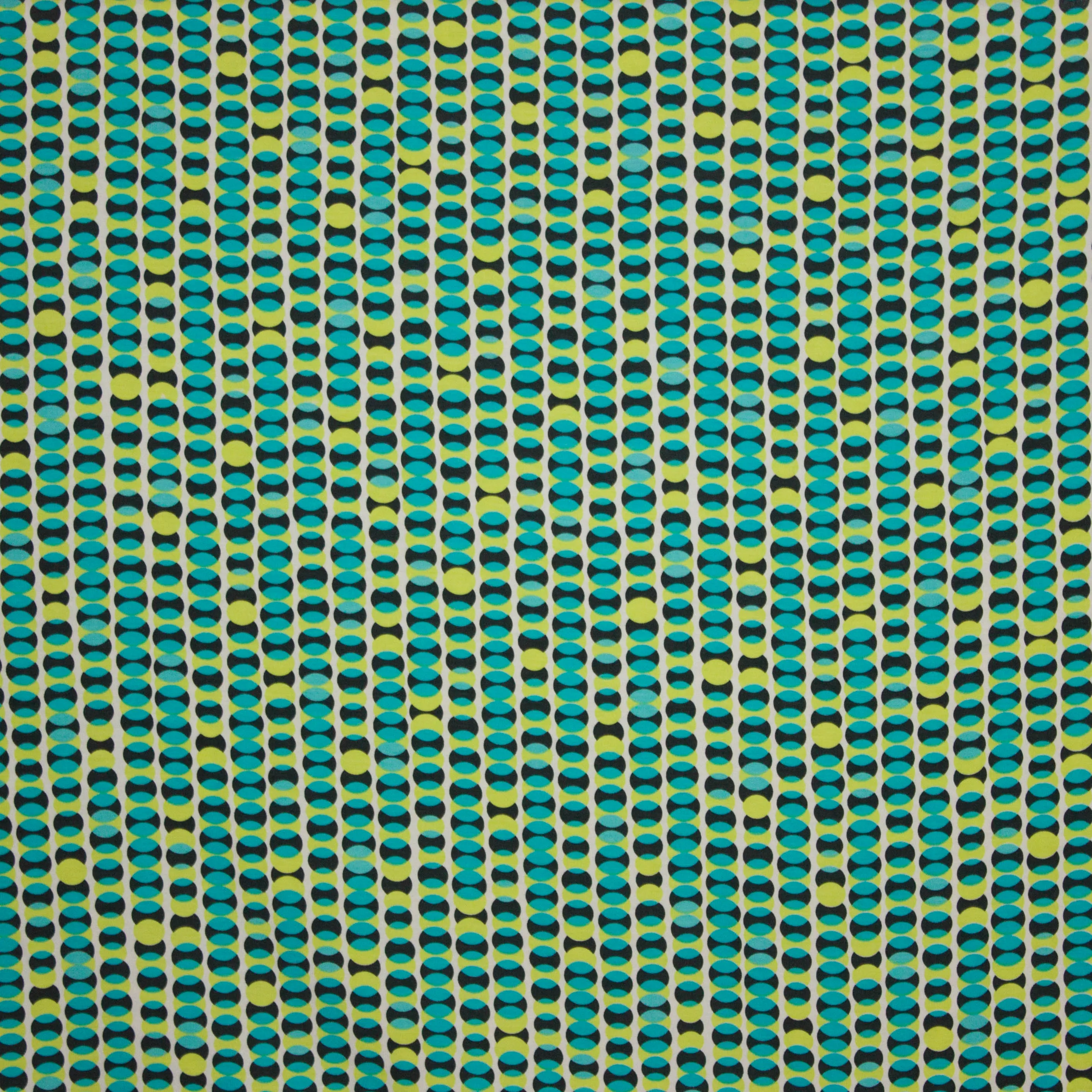 Viscose tricot turquoise bolletjes motief