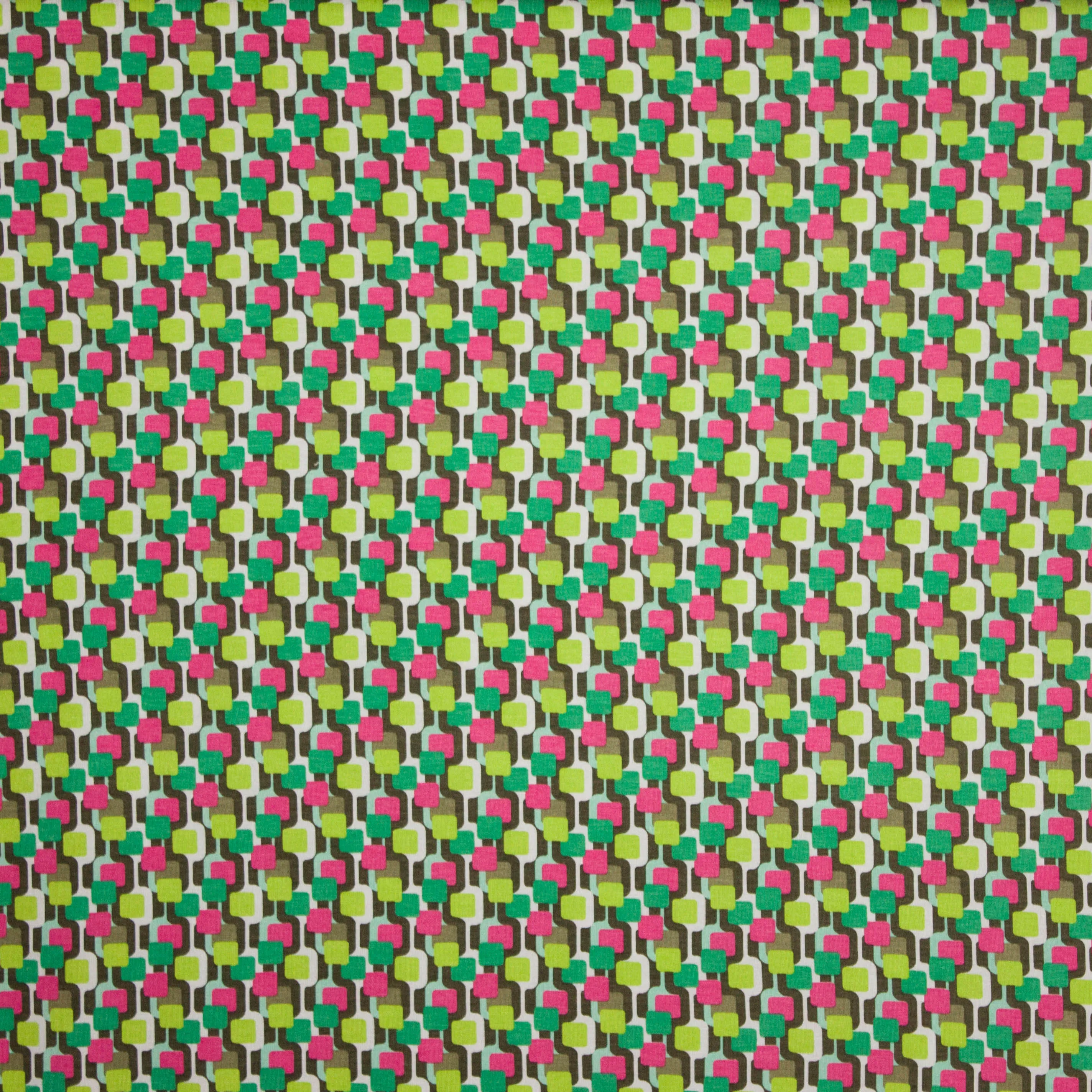 Viscose tricot geometrisch motief