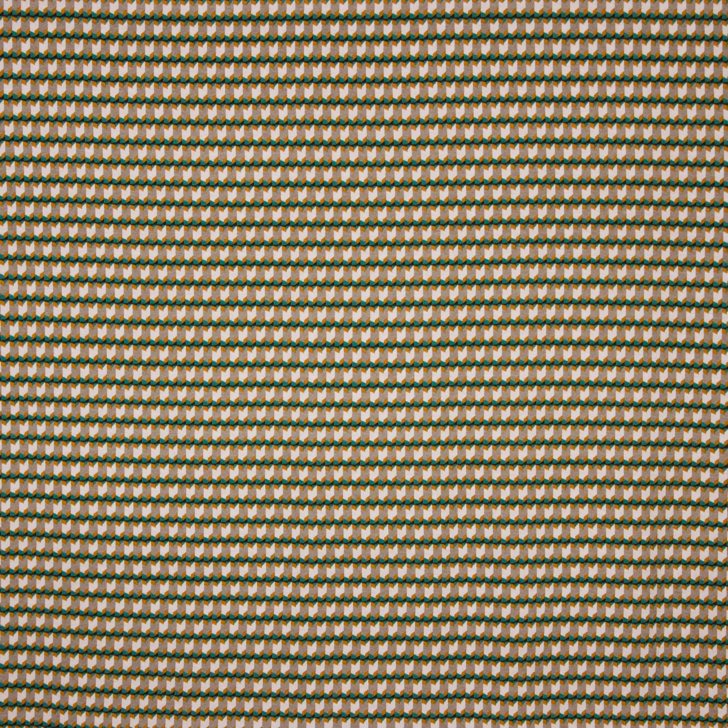 Tricot taupe geometrisch motief