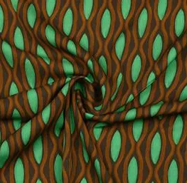 Viscose licht elastisch met een groen/bruin patroon - A La Ville
