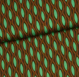 Viscose licht elastisch met een groen/bruin patroon - A La Ville