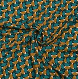 Viscose blauwgroen met abstracte cirkels - A La Ville