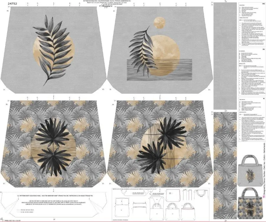 Paneel canvas 'Palm' tas - Stenzo