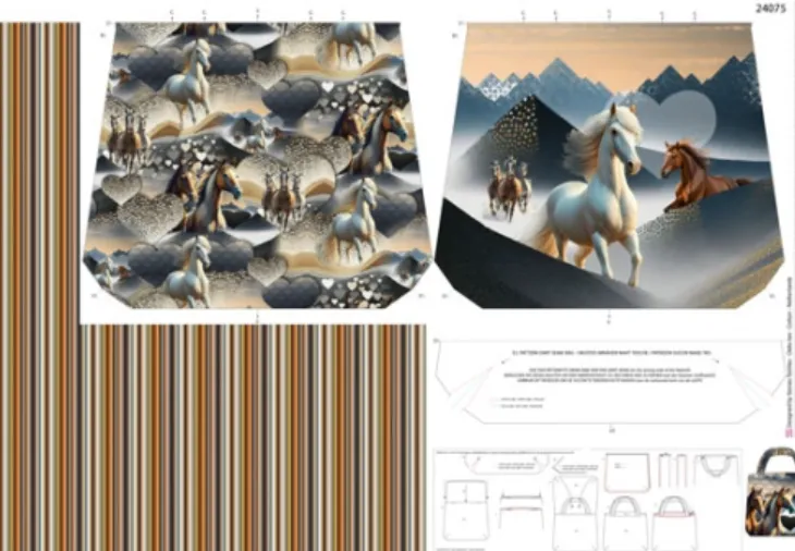 Paneel canvas 'Desert Horses' tas - Stenzo