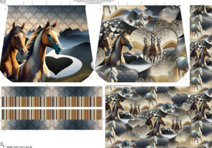 Paneel canvas 'Desert Horses' tas - Stenzo