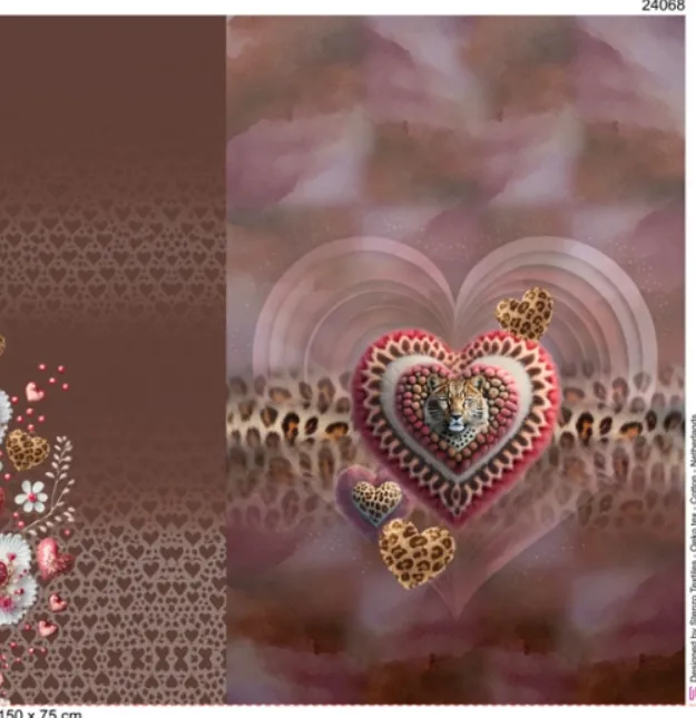 Paneel french terry 'Leopard's Heart' - Stenzo