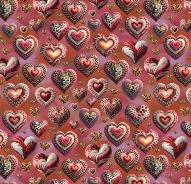 French terry roze 'Leopard's Hearts' - Stenzo