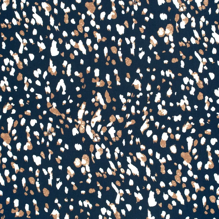 Viscose donkerblauw met stippen - My Image