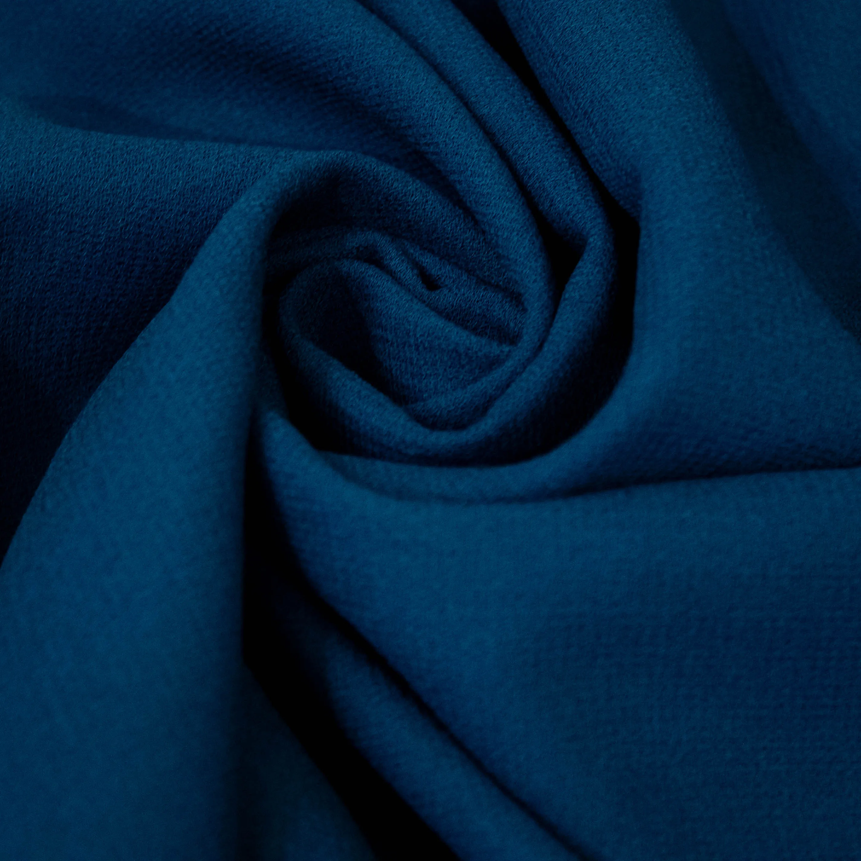 Dubbel crêpe uit zuivere wol donkerblauw - Lorré