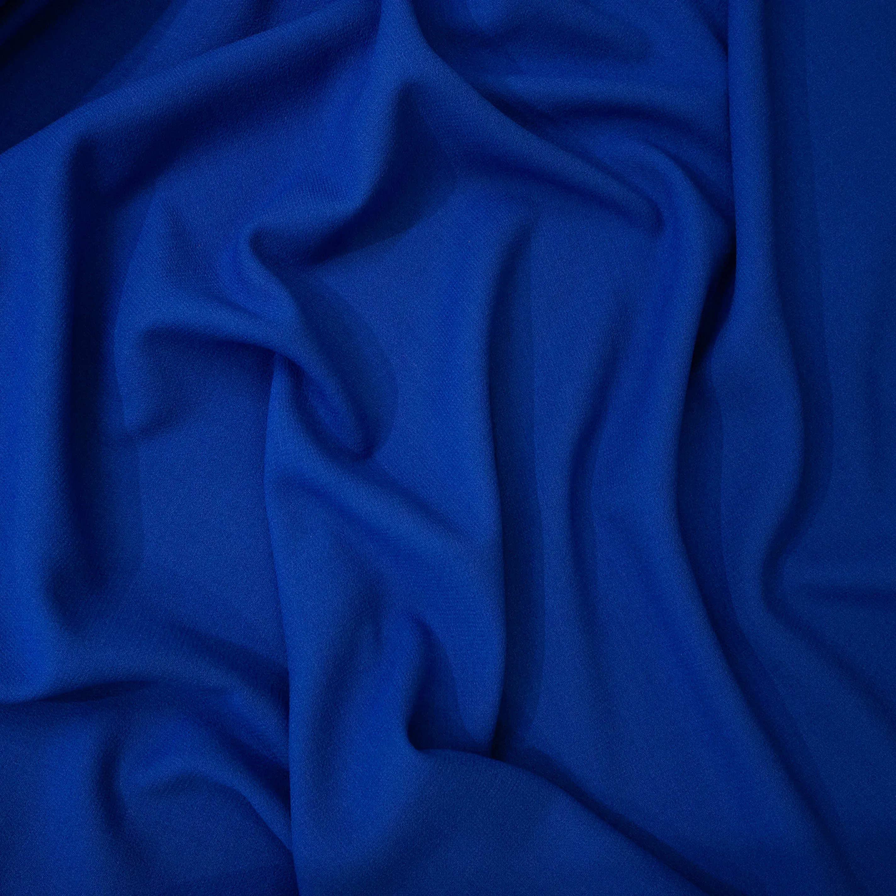 Dubbel crêpe uit zuivere wol blauw - Lorré