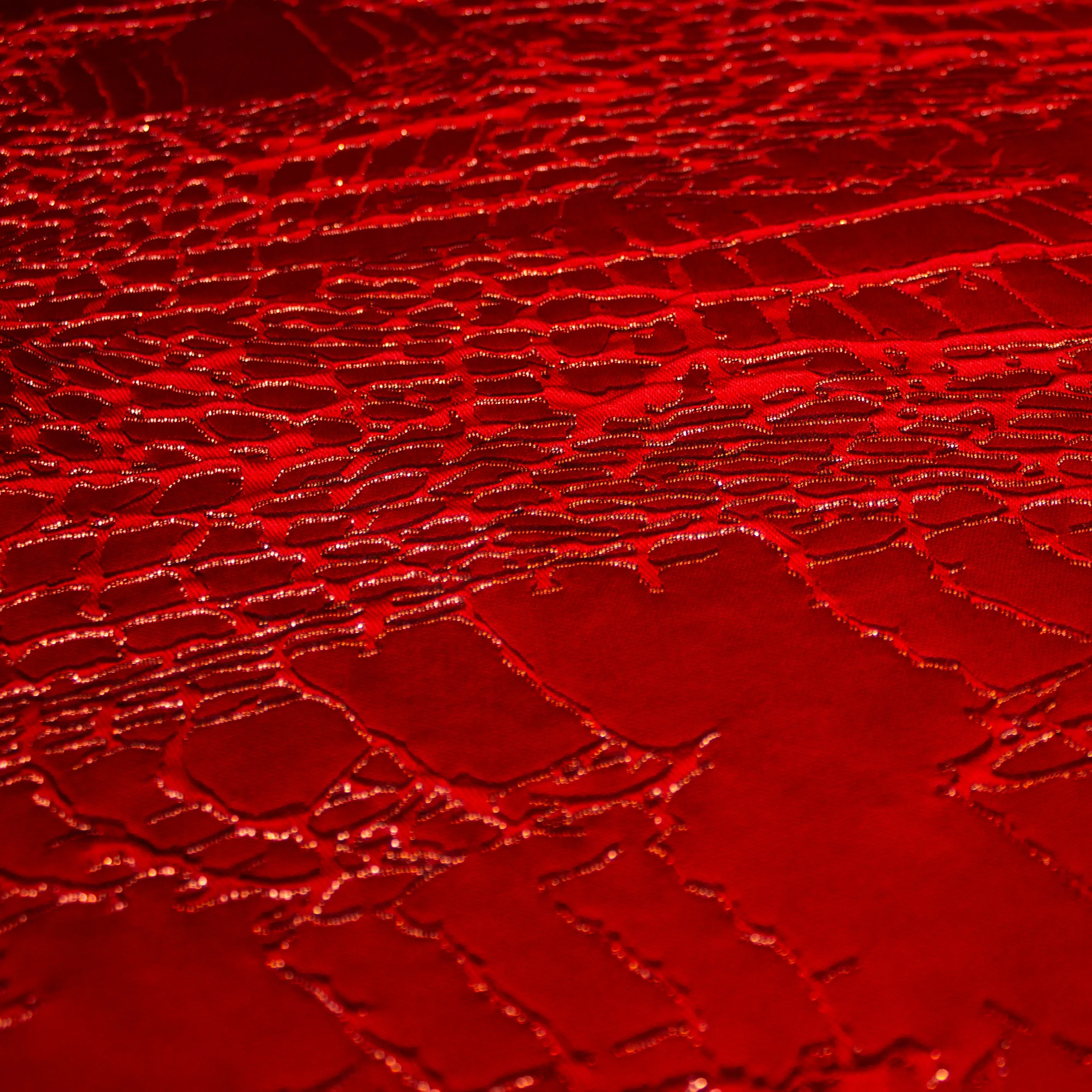 Zijde jacquard rood - Lorré