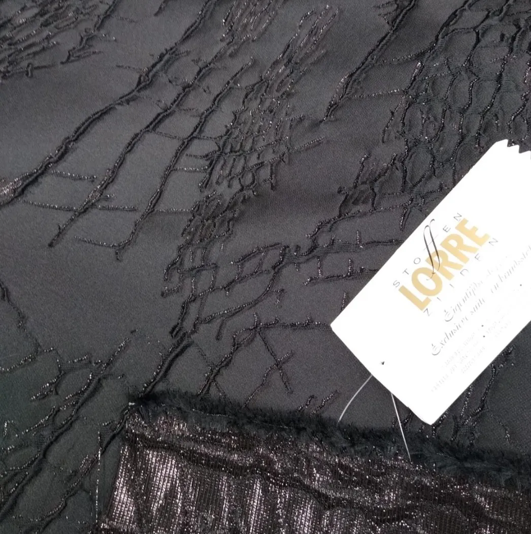 Zijde jacquard zwart - Lorré