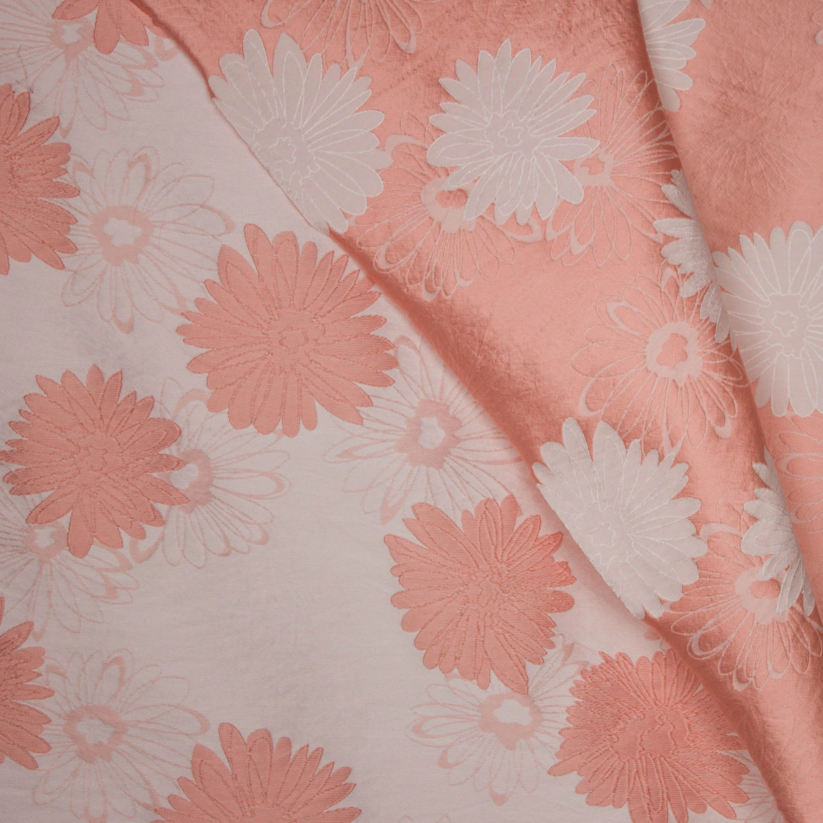 Jacquard double face zalmroze madelief