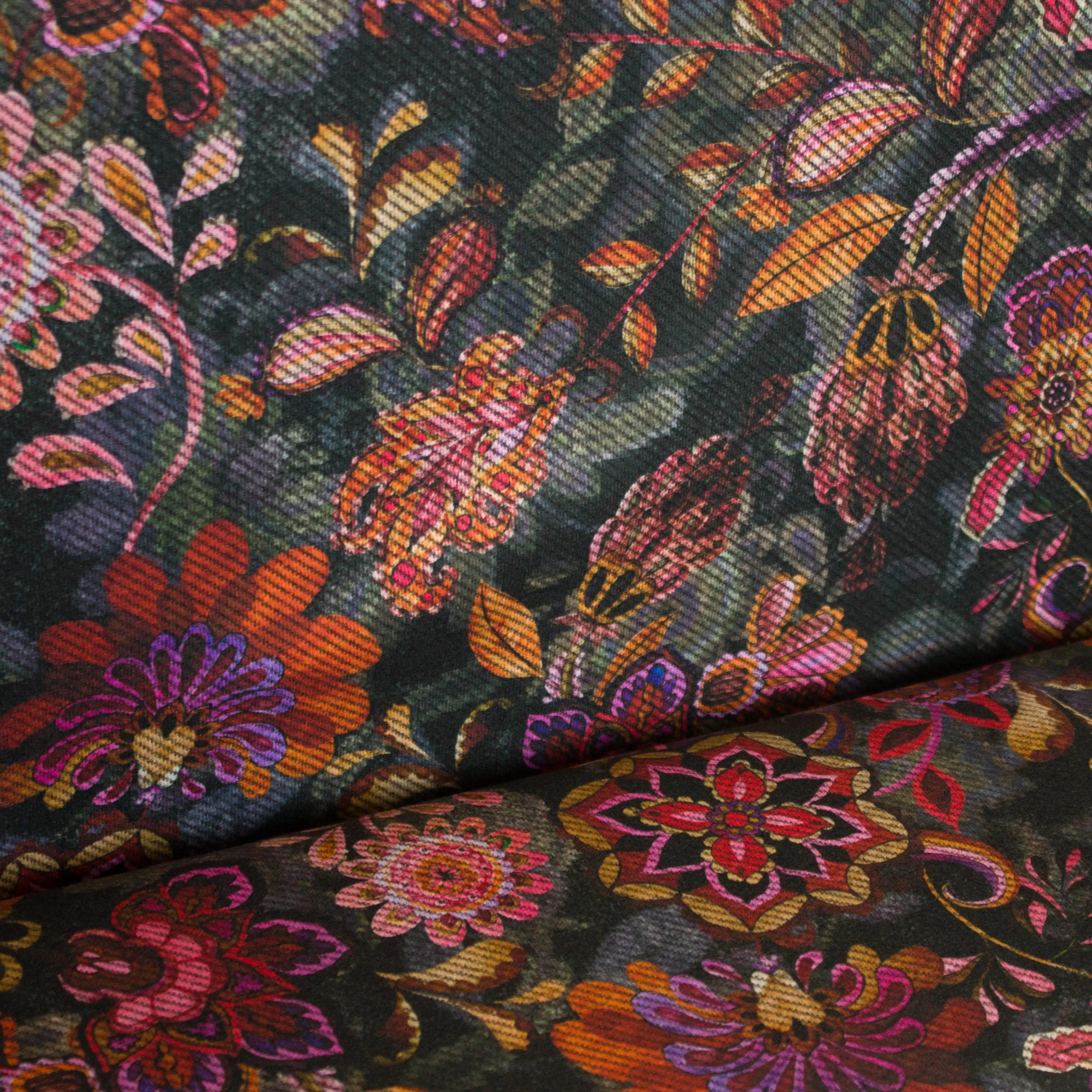 Bedrukte double face met bloemen - A La Ville