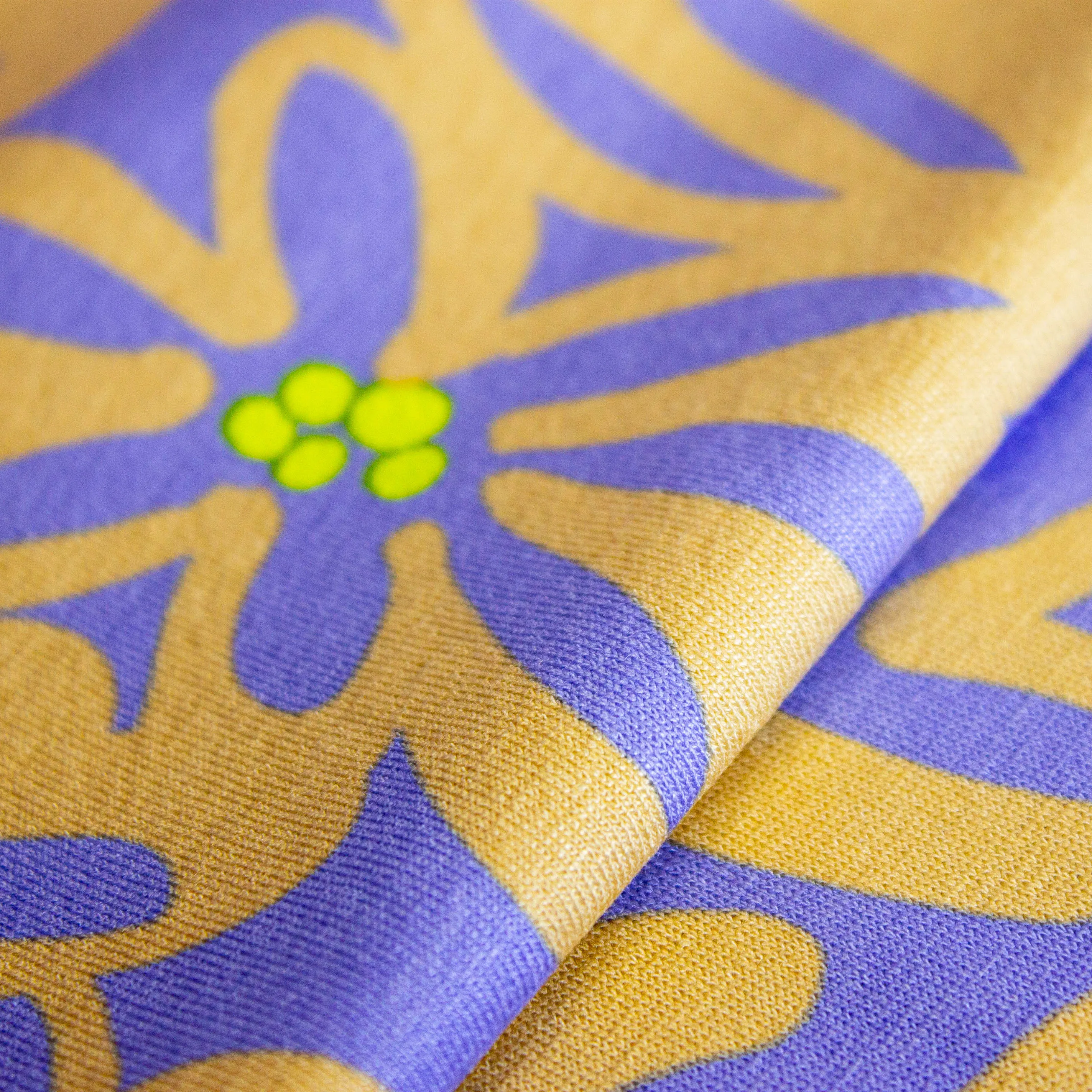 Viscose tricot lila met bruine bloemen - Katia Fabrics