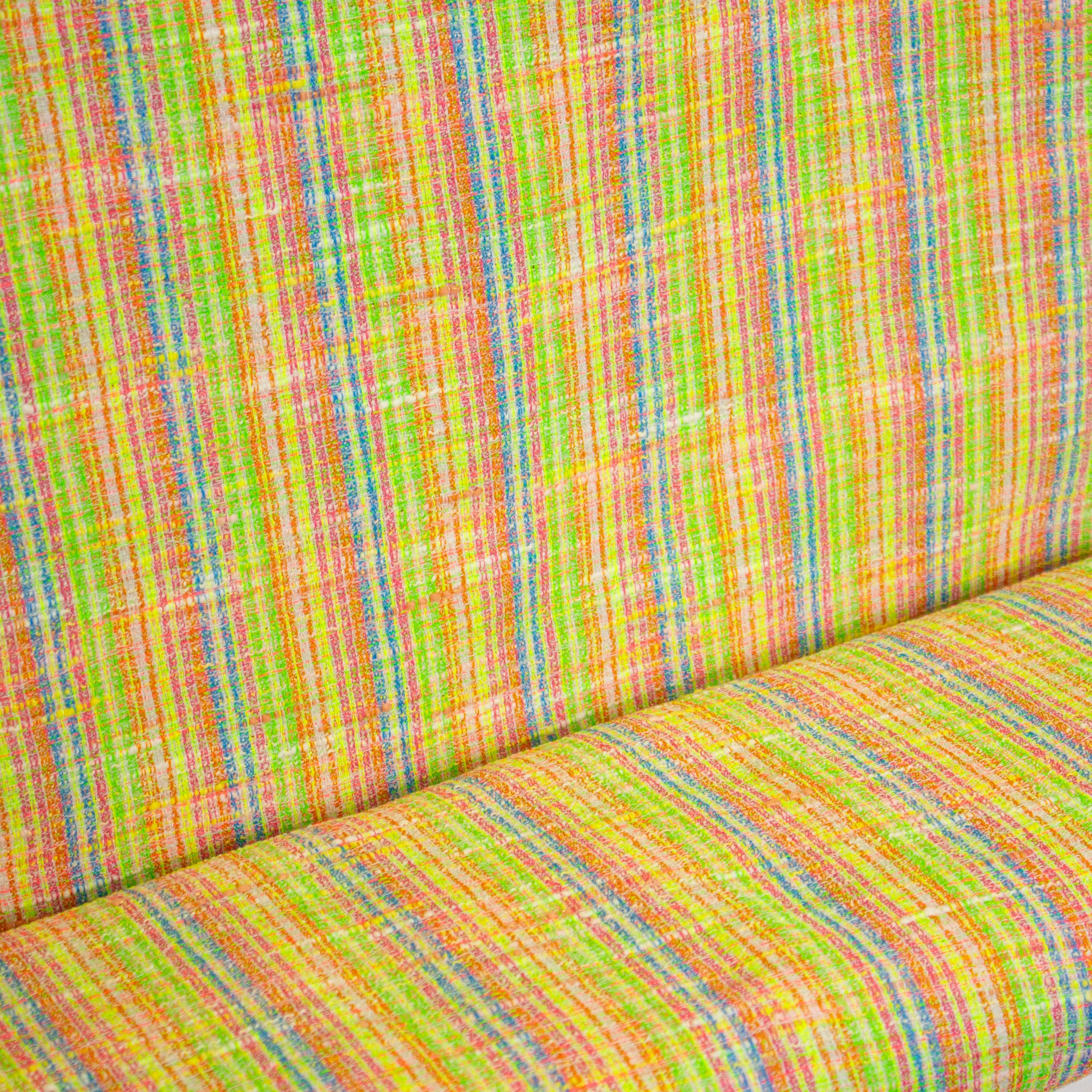 Chanelstof tweed multicolor neon strepen - Lorré