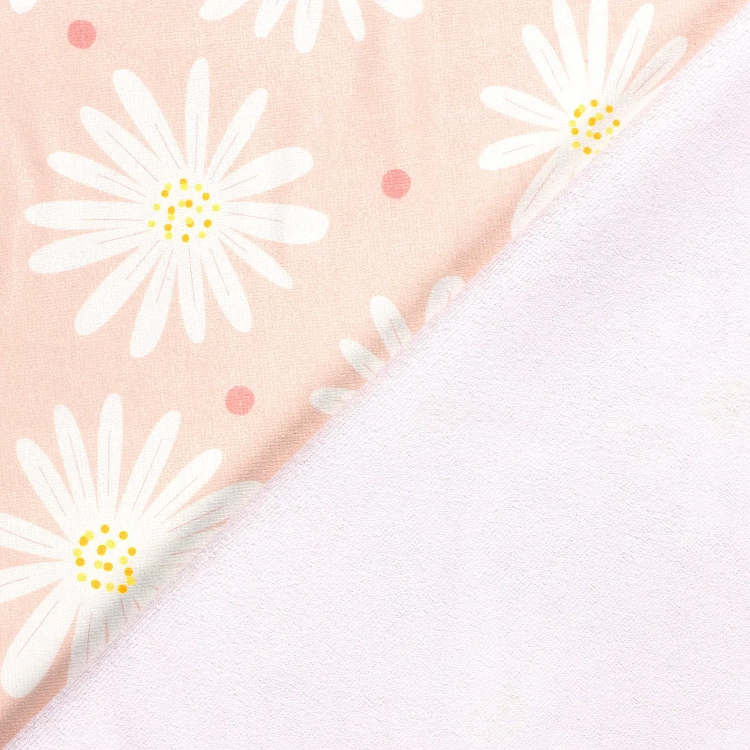 Badstof glanzend roze met bloemen - B*Trendy